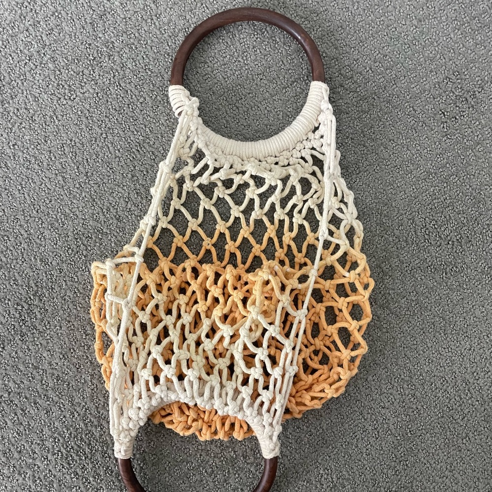 Vintage ombré woven beach bag - Picture 3 of 4